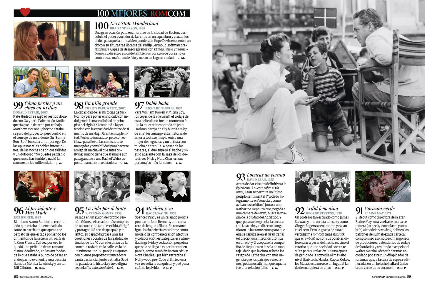 CINEMANÍA Nº 336 ESPECIAL 100 MEJORES COMEDIAS ROMÁNTICAS